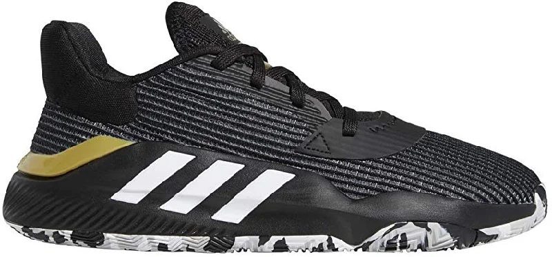 Tennis shoes with the best heel-to-toe cushioning balance-New Adidas Men's Pro Bounce 2019 Basketball Black/White Men 7