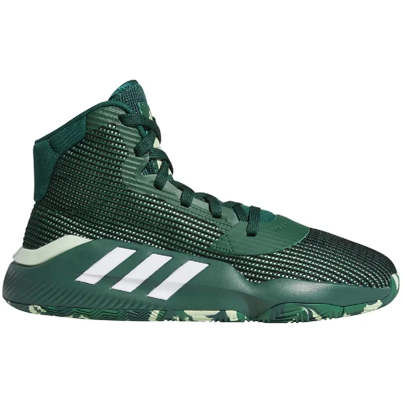 Tennis shoes with shock-absorbing sole technology-New Adidas Men's Pro Bounce 2019 Basketball Green/White Mens 5.5