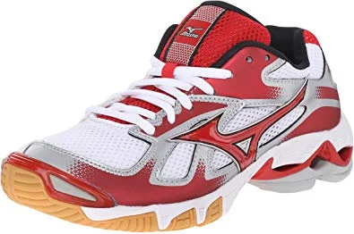 Tennis shoes with superior shock absorption-New Other Mizuno Women's 6 Wave Bolt 5 Volleyball-Shoes Red/White/Silver