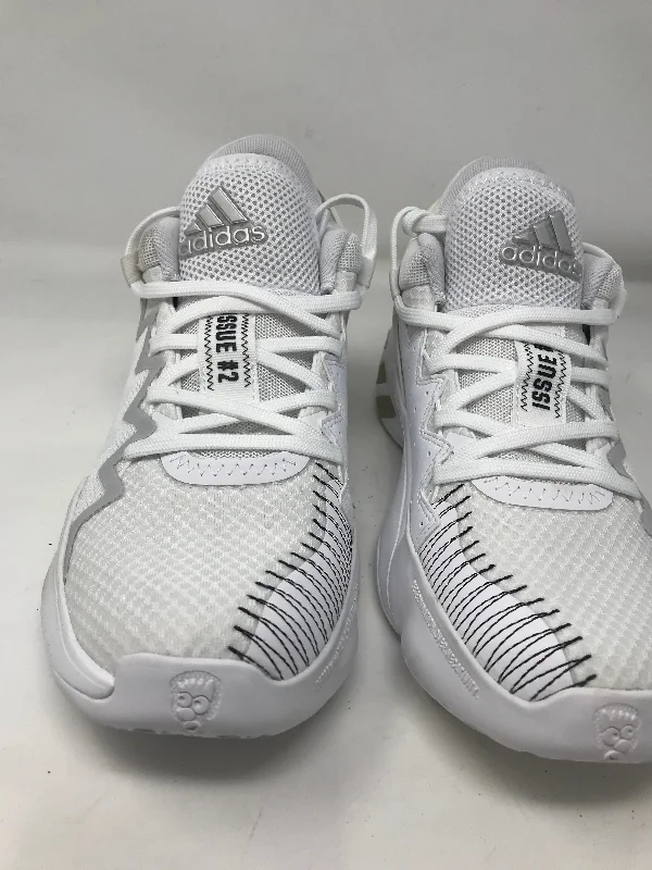 Tennis shoes with an adjustable fit for different foot shapes-Used Adidas Unisex-Adult D.o.n. Issue 2 Indoor Court Shoe Mn Sz 5.5 Wht/Slvr