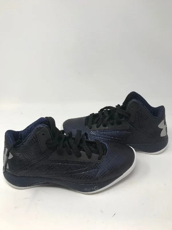 Affordable tennis shoes for beginners-New Under Armour UA Micro G Torch Basketball Shoes Mn 6 Navy/White