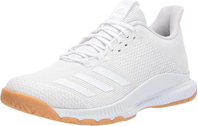 Durable tennis shoes for clay courts-New Adidas Women's Crazyflight Bounce 3 Volleyball Shoe, White/White/Gum, 9 M US