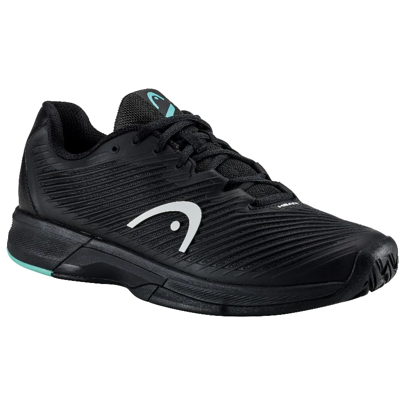 Tennis shoes for players with foot pain relief-Head Men's Revolt Pro 4.0 (Black/Aqua)