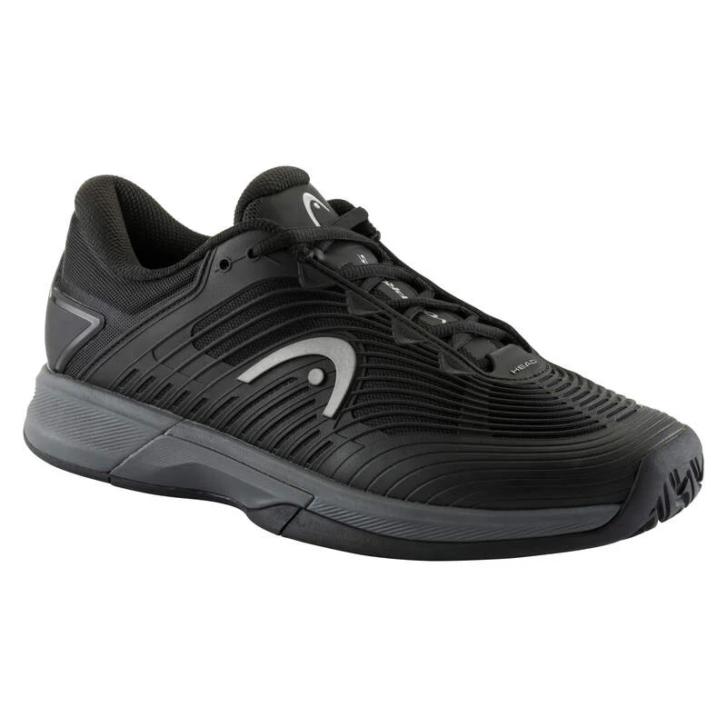 Tennis shoes with shock-absorbing sole technology-Head Men's Revolt Pro 4.5 (Black/Grey)