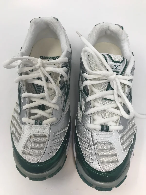 Tennis shoes for quick cuts and lateral movements-New Mizuno Wave Lightning  Volleyball Shoes Silver/Green/White Womens Size 7