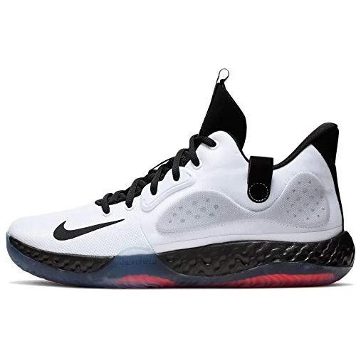 Tennis shoes with padded collar and tongue for comfort-New Nike KD Trey 5 VII Basketball Shoes (M6/W7.5) White/Black/Silver