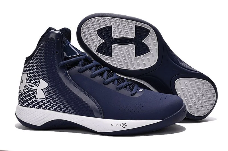 Best tennis shoes for injury prevention-New Under Armour UA Micro G Torch Basketball Shoes Mn-12/Wmn 13.5 Navy/White