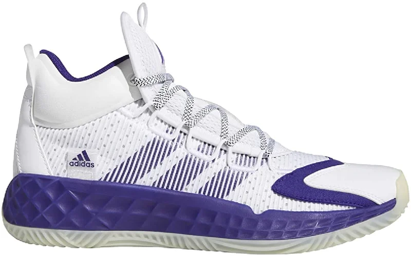 Tennis shoes for hard surface durability and performance-New Adidas Unisex Adult Coll3ctiv3 Mid Basketball Shoe Men 8 Purple/White