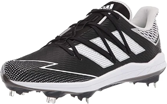 Best tennis shoes for fast movers-New Adidas Men's Eg5633 Metal Baseball Cleat Blk/Wht/Slvr Size 12