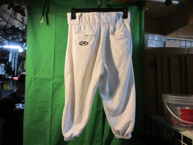 Multi-functional baseball pants-Used Rawlings Knicker Bottoms White Youth Small Baseball Pants -ripped belt loop