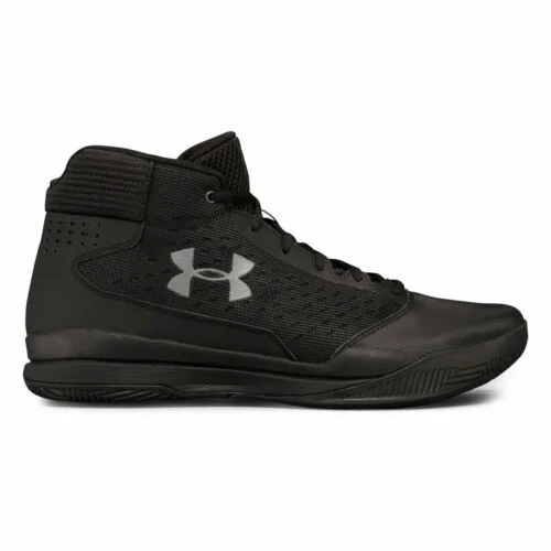 Tennis shoes with superior shock absorption-New Under Armour Men's Jet 2017 Basketball Shoe Black/Silver Size 8.5