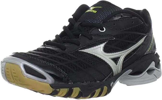 Tennis shoes for hard court surfaces-New Mizuno Wave Lightning RX Womens Volleyball Shoes Black/Grey Size 13 430144