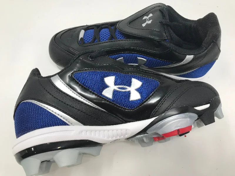 Tennis shoes for narrow feet-New Under Armour Women's Glyde Softball Size 8.5 Black/Royal Moldedl Cleats