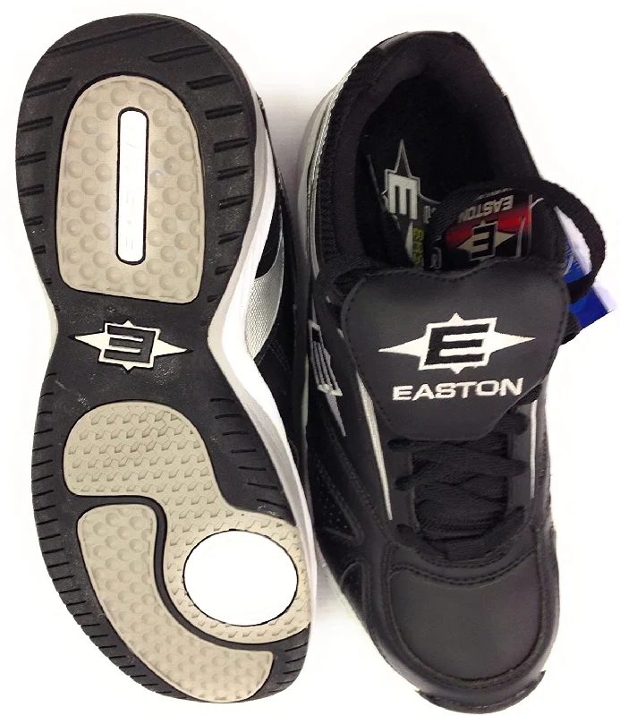 Tennis shoes with a responsive and cushioned midsole-New Easton Men's Foundation Turff Shoe, Size 14 Black/Silver