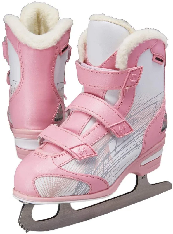 Tennis shoes with flexible cushioning for comfort-New Jackson Ultima Boy's Sz 8J Tri-Grip Recreational Ice Skates Pink/White