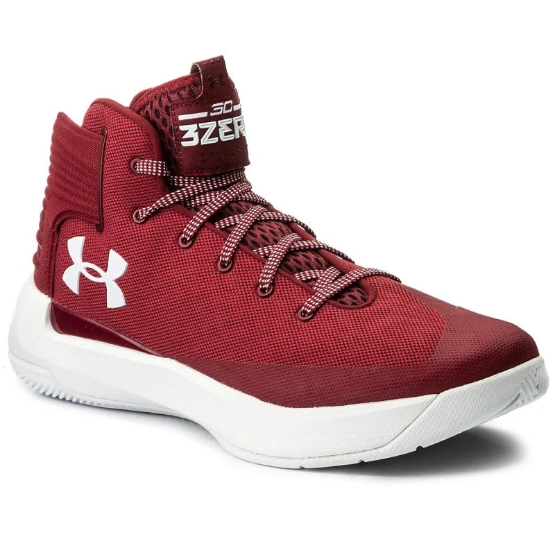 Tennis shoes for wide feet-New Under Armour SC 3Zero Men's Basketball Shoe Cardinal/White Size 10.5