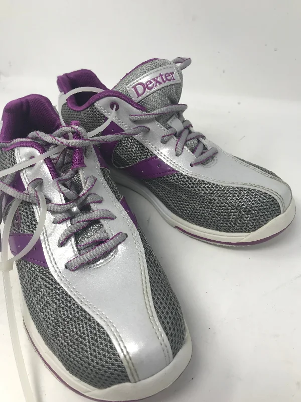 Best tennis shoes for hard court durability-Used Dexter Vicky Womens Size 7.5 Bowling Shoes Silver/Purple