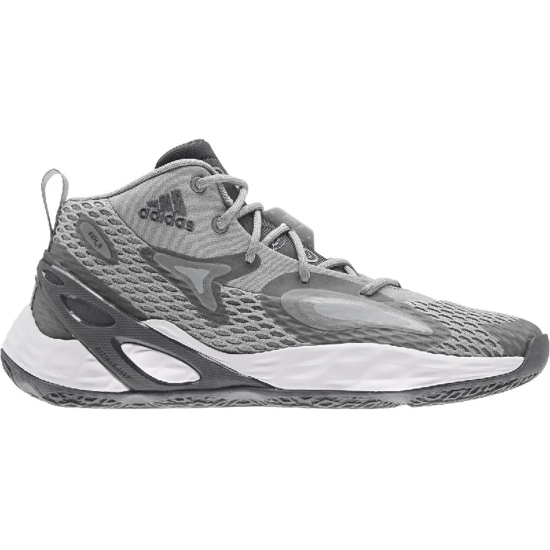 Tennis shoes for high-impact landings-New adidas Exhibit A Mid Shoe Unisex Basketball Mn 8.5/Wmn 9.5 Gry/Wht/Blk