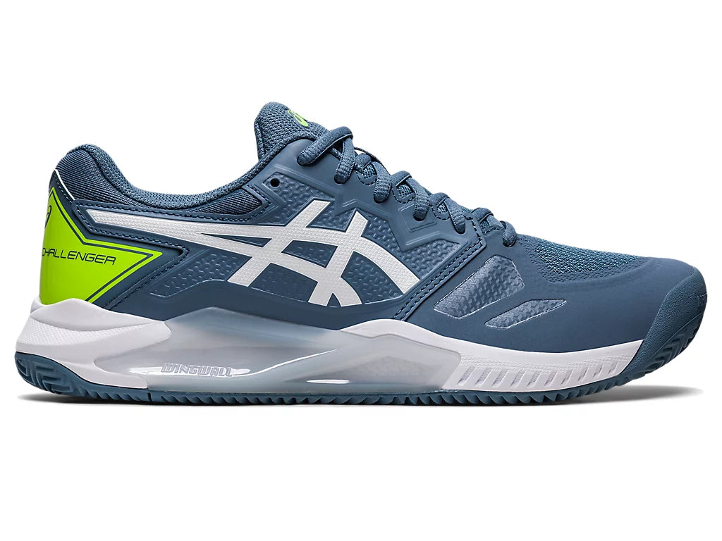 Tennis shoes with the best grip for grass courts-Asics Men's Gel-Challenger 13 CLAY/PADEL (Steel Blue/White)