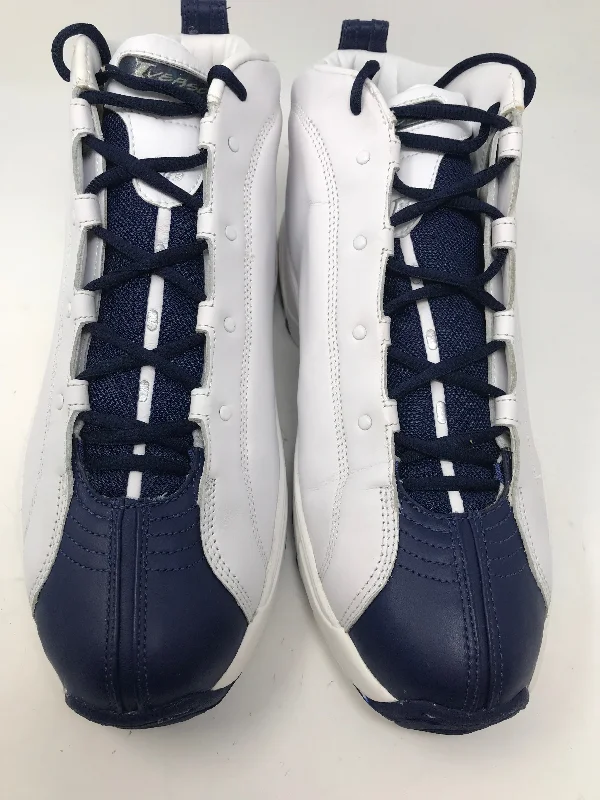 Tennis shoes with excellent support for net play-New 13 Playoff Basketball sneaker "Allen Iverson" Men's 13.5 White/Navy/Silver