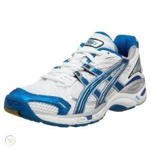 Tennis shoes with flexible cushioning for comfort-New Asics BN850 GEL Volley Cross Size 6 White/Black/Columbia Shoes