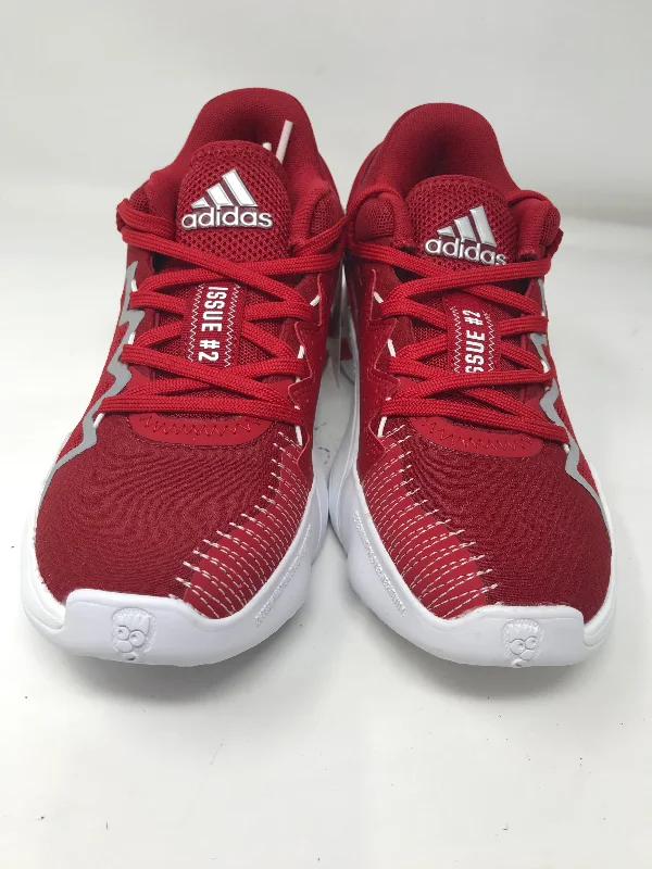 Tennis shoes with responsive cushioning for enhanced agility-New Adidas Unisex-Adult D.o.n. Issue 2 Indoor Court Shoe Mens Size 8.5 Red/White