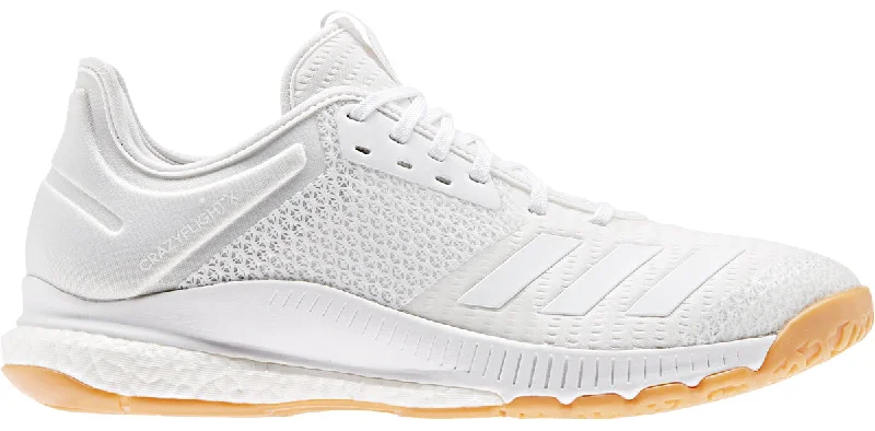 Best tennis shoes for cushioning in the sole-New Adidas Crazyflight X 3 Volleyball Shoe Women's White/Tan D97831 Size 11.5