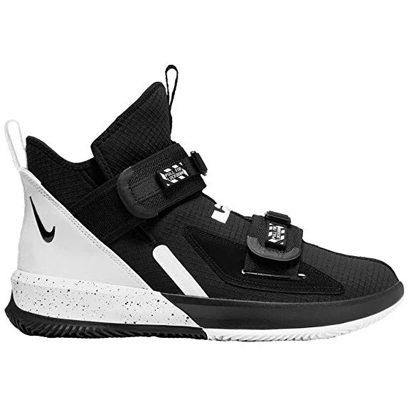 Tennis shoes with great toe protection-New Nike Lebron James Soldier XIII SFG TB Basketball Shoes Men 9 Black/White