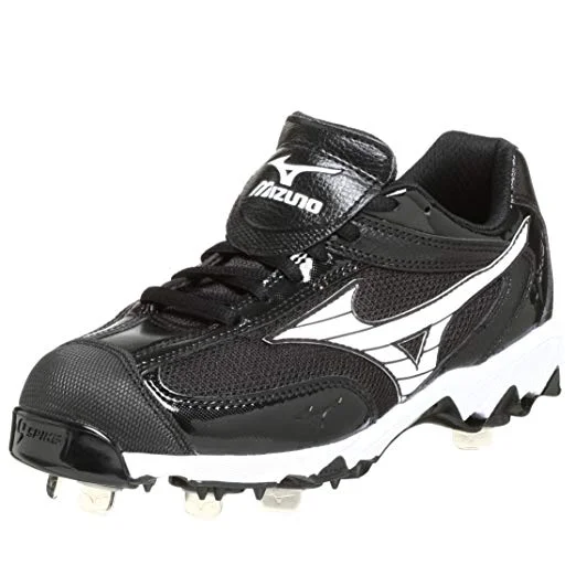 Best tennis shoes for support and stability-New Mizuno 9-Spike Swift Womens 5 Low Metal Fastpitch Softball Cleat Black/White