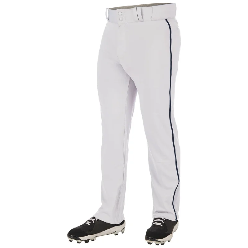 Baseball pants for different athletes-Champro Triple Crown White Open Bottom Baseball Pants w/ Black Piping Youth Size