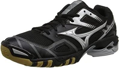 Best tennis shoes for cushioning in the sole-New Mizuno Wave Bolt 3 Volleyball Shoes Black/Silver/Brown Womens Size 12