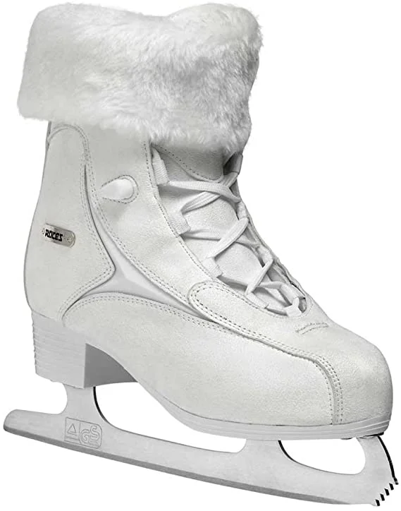 Tennis shoes for stability during quick stops and starts-New Roces Women's Sz 10  Fur Ice Skate Superior Italian Style White