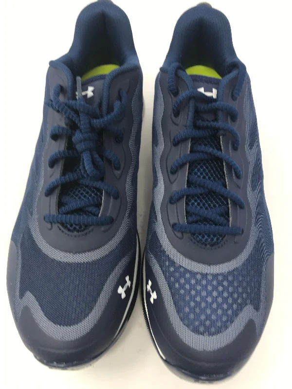 Best tennis shoes for flat feet-New Under Armour UA Team Spine Venom Running Shoe Navy/White Men's 7.5