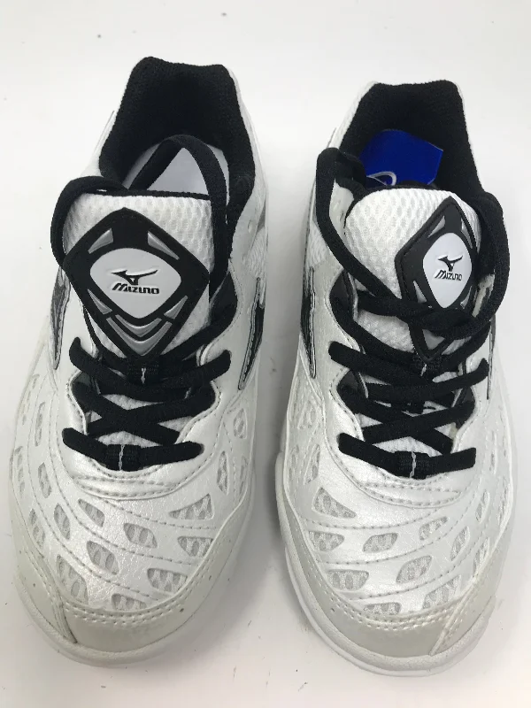 Tennis shoes for wide feet-New Mizuno Wave Spike 10 Jr. Womens Volleyball Shoes Black/White Size 3.5