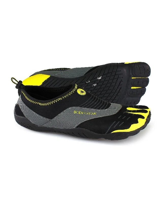 Tennis shoes with non-marking soles for indoor courts-New Body Glove Men's 3T Barefoot Cinch Water Shoe Size 13 Black/Yellow