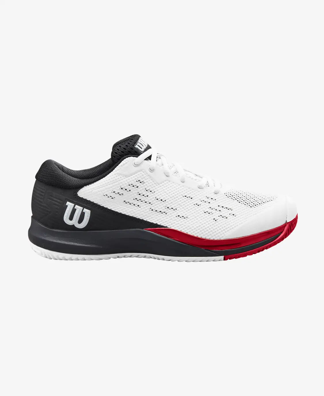 Tennis shoes for comfortable fit and reduced pressure-Wilson Men's Rush Pro Ace (White/Black/Red)