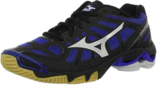 Tennis shoes with the best breathability for comfort-New Mizuno Women's 6 Wave Lightning RX2 Volleyball Shoe Black/Silver/Royal