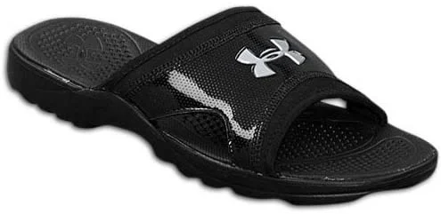 Best tennis shoes for ankle support-New Under Armour Men's Updrift Slide Sandal 9 Black/Silver