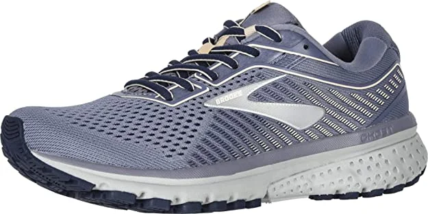 Best tennis shoes for hard court durability-New Brooks Ghost 12 Athletic Shoe Womens Size 7 Granite/Peacoat/Peach