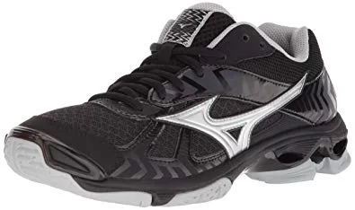 Tennis shoes for professional and competitive players-New Mizuno Women's 11.5 Wave Bolt 7 Volleyball-Shoes Black/Silver/Black