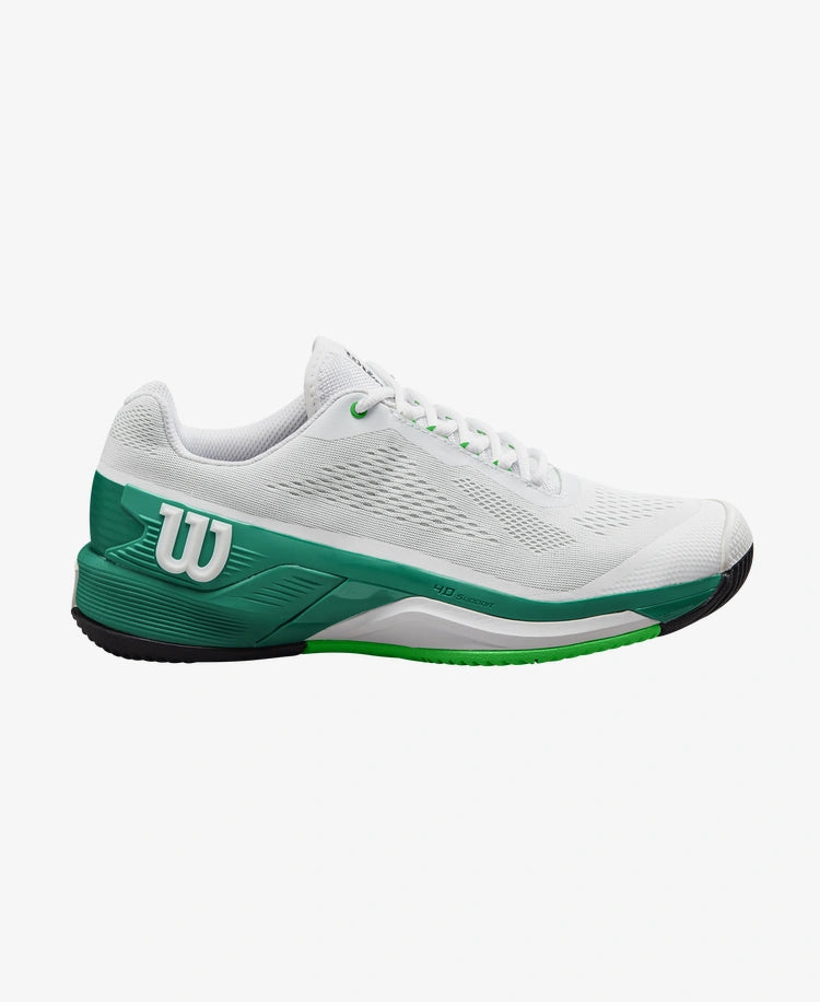 Tennis shoes for high-impact landings-Wilson Men's Rush Pro 4.0 (White/Green)