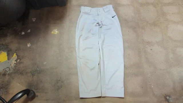 Carefully crafted baseball pants designs-Used Nike Grey Open Bottom Baseball Pants Size Youth Large