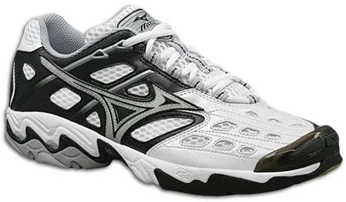 Tennis shoes with padded collar and tongue for comfort-New Mizuno Wave Lightning 3 Volleyball Shoes White/Black Women's Size W10.5