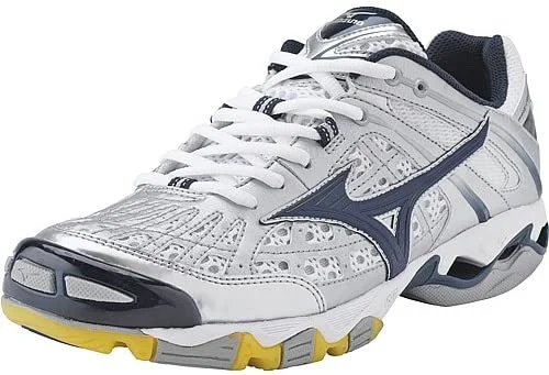 Tennis shoes with high durability for tough matches-New Mizuno Wave Lightning 5 Womens Volleyball Shoes White/Silver/Blue Size 12