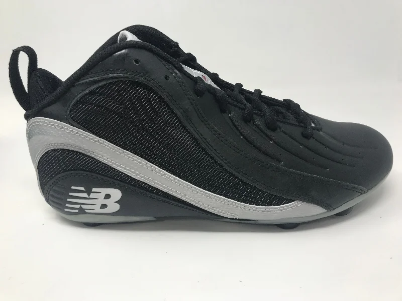 Tennis shoes for wide feet-New Other New Balance MF 992 MK D Mid Men 9 Bk/Silv Detachable Football Cleats