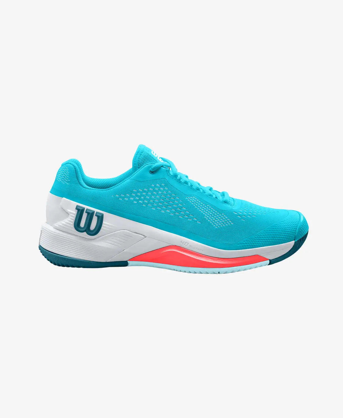 Tennis shoes for improved court mobility and quick turns-Wilson Women's Rush Pro 4.0 (Blue/White/Coral)