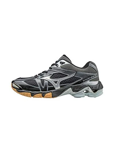 Tennis shoes for hard court surfaces-New Mizuno Women's 6.5 Wave Bolt 6 Volleyball-Shoes Black/Silver/Black