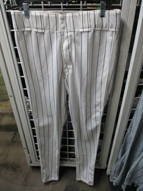 Thicker baseball pants options-Used Rawlings Navy Striped White Elastic Bottom Pants Adult Size 36 - 36