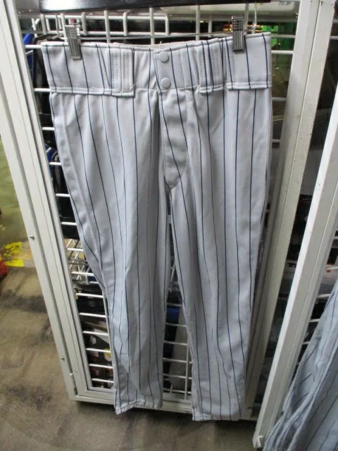 Long-length baseball pants-Used Rawlings Blue Striped Grey Elastic Bottom Pants Adult Size 32 - 29