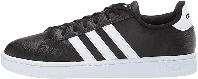 Comfortable tennis shoes for long hours-New Adidas Mens Grand Court Tennis Shoe, Black/White, 9 US